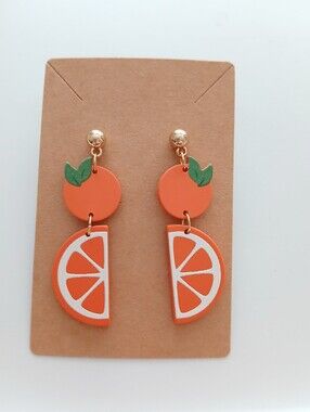 Fashion Jewelry Orange Fruit Dangle Earrings